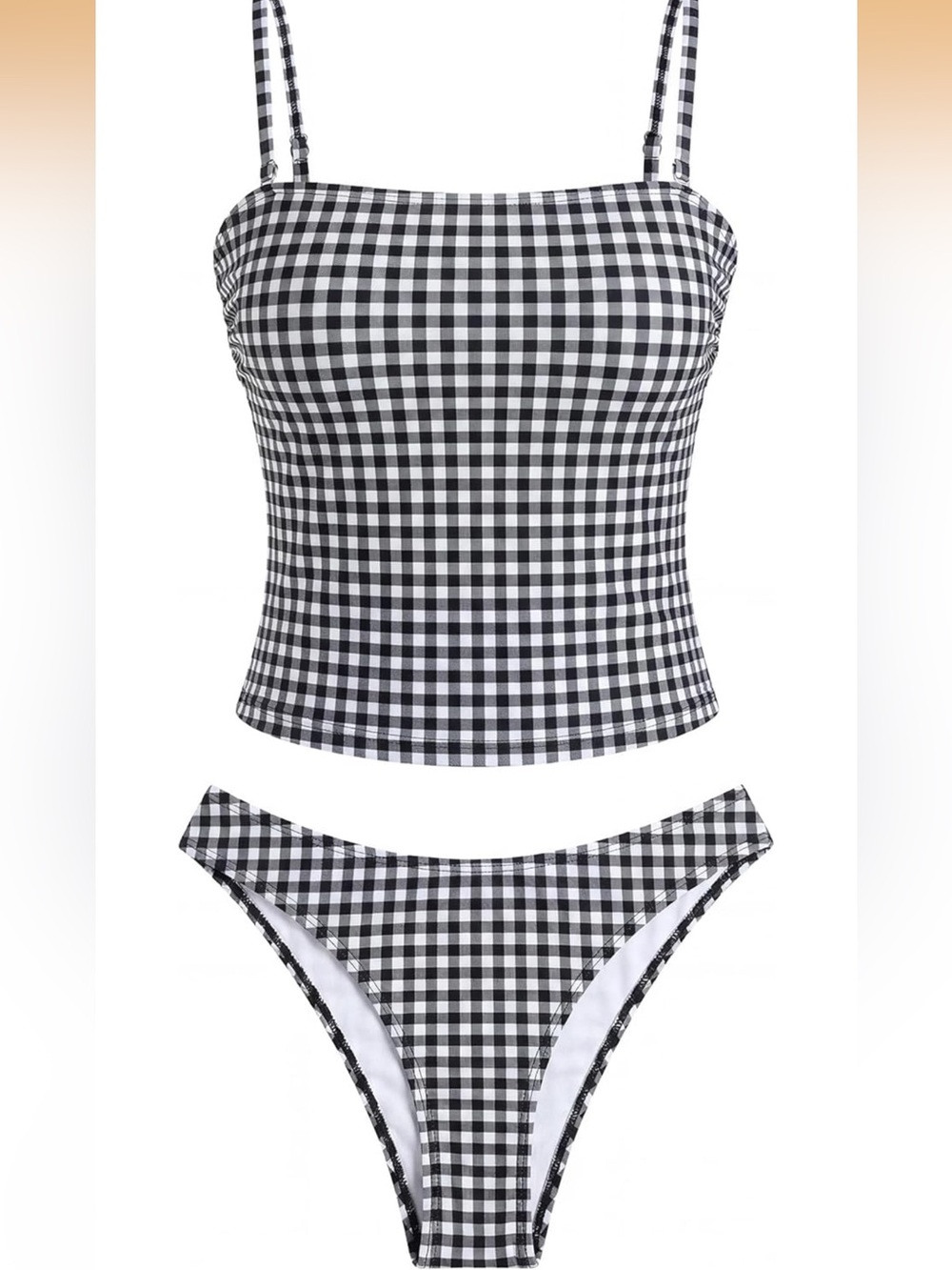 Tankini Swimsuit Bandeau Tummy Control High Cut Tankini XL 1394/bb7-1